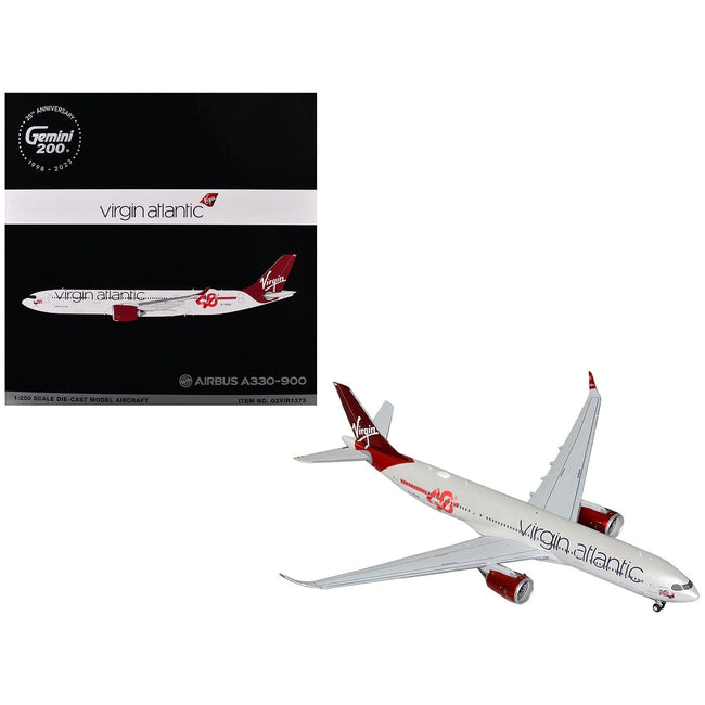 Airbus A330-900 Commercial Aircraft "Virgin Atlantic" (G-VSRB) Gray with Red Tail "Gemini 200" Series 1/200 Diecast Model Airplane by GeminiJets-GeminiJets-ModelCars.com
