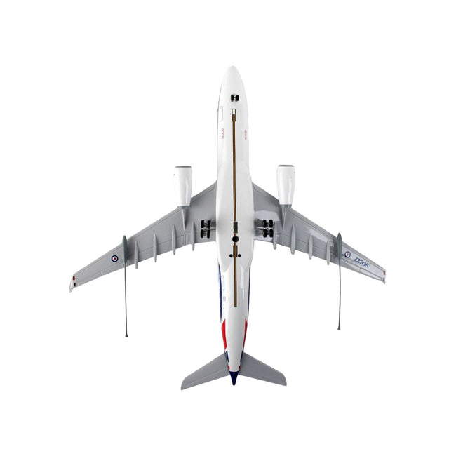 Airbus A330 MRTT Voyager Commercial Aircraft with Landing Gear "United Kingdom Royal Air Force" (ZZ336) White with Red and Blue Stripes (Snap - Fit) 1/200 Plastic Model by Skymarks - Skymarks - ModelCars.com