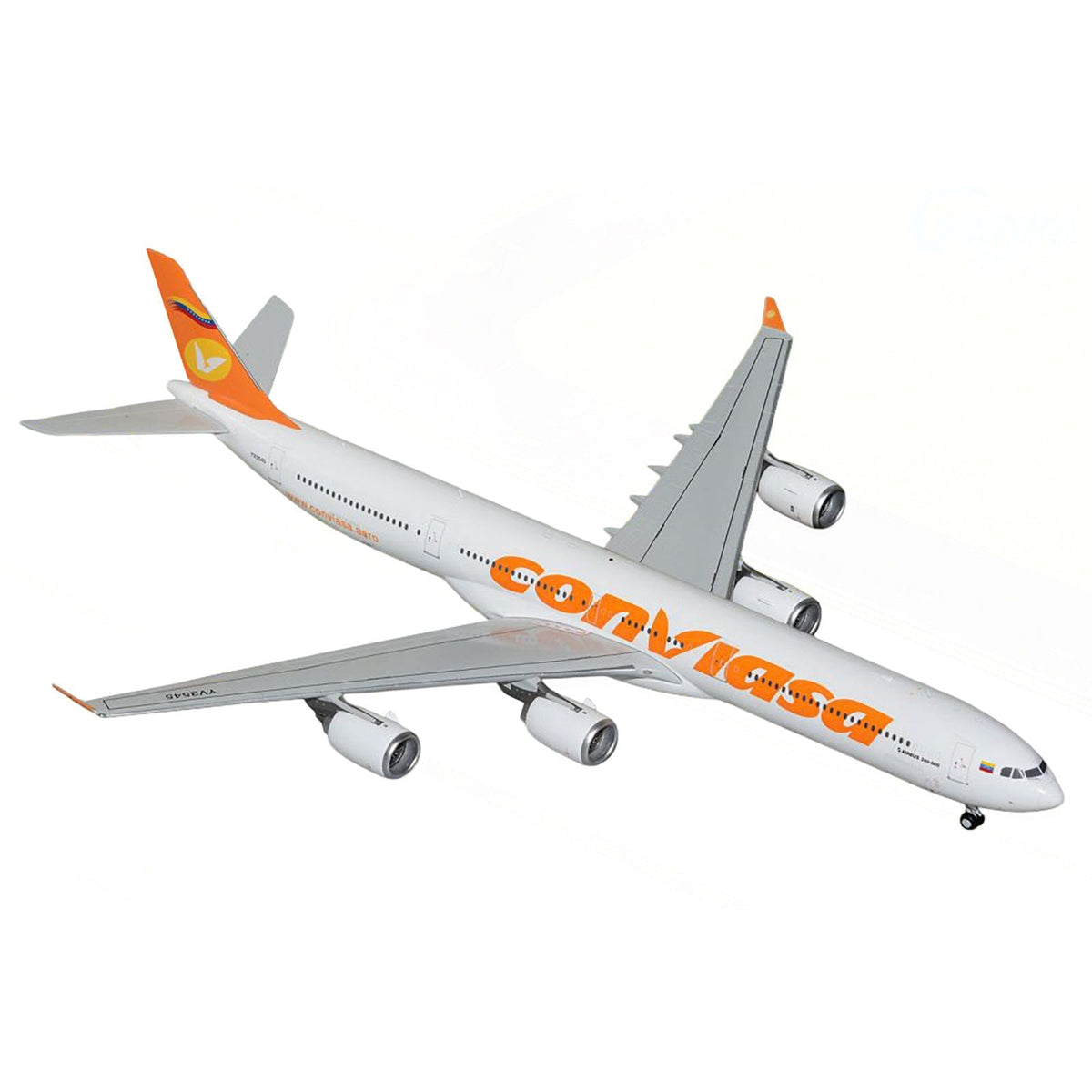 Airbus A340-600 Commercial Aircraft "Linea Aerea Conviasa" (YV3545) White with Orange Tail "Gemini 200" Series 1/200 Diecast Model Airplane by GeminiJets-GeminiJets-ModelCars.com