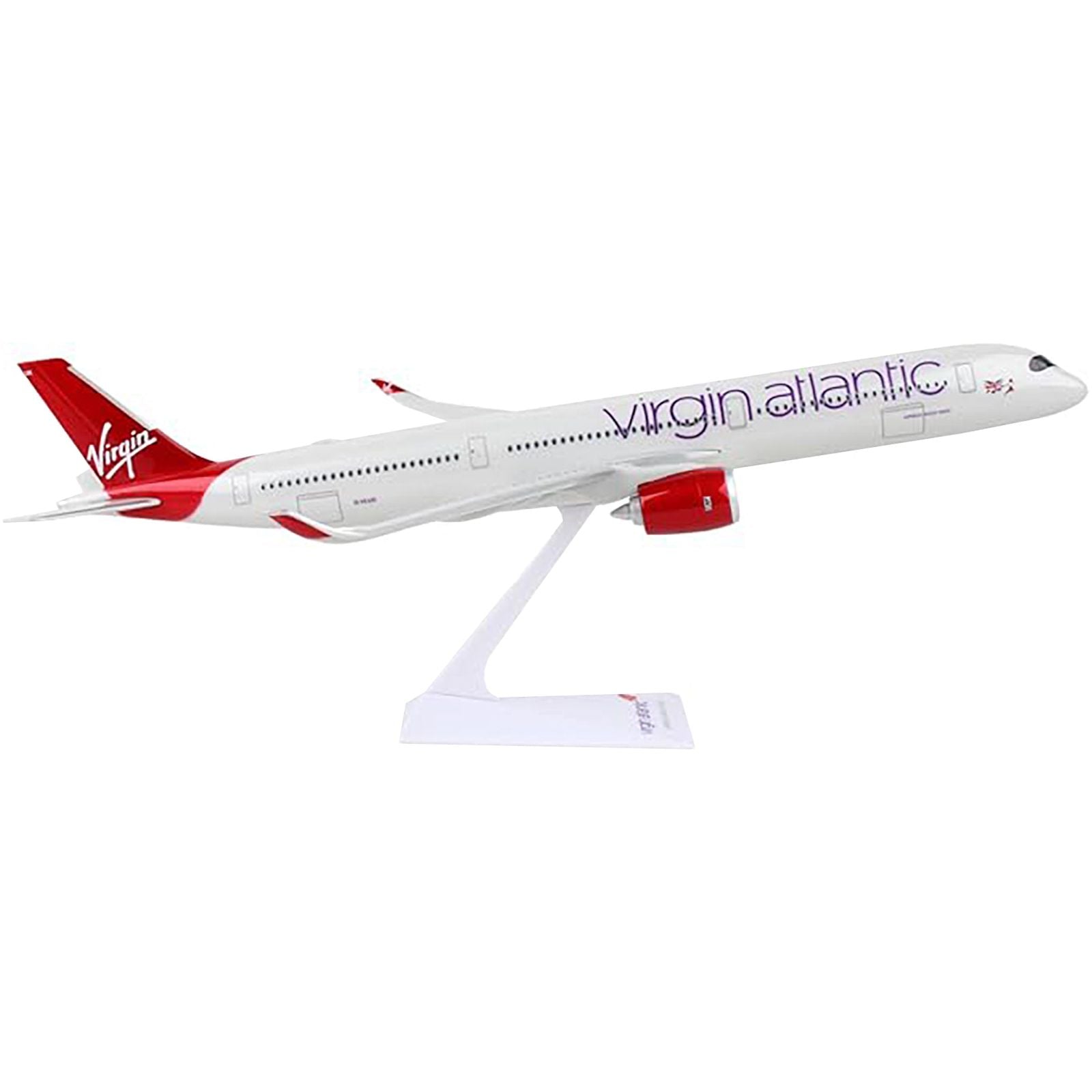Airbus A350 - 1000 Commercial Aircraft "Virgin Atlantic" (G - VLUX) White with Red Tail (Snap - Fit) 1/250 Plastic Model by Skymarks - Skymarks - ModelCars.com