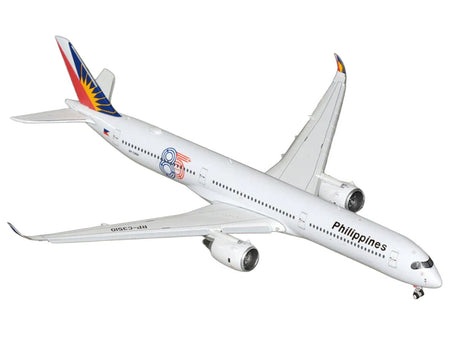 Airbus A350-1000 Commercial Aircraft with Flaps Down "Philippine Airlines - 85 Years" (RP-C3510) White with Tail Graphics 1/400 Diecast Model Airplane by GeminiJets-GeminiJets-ModelCars.com