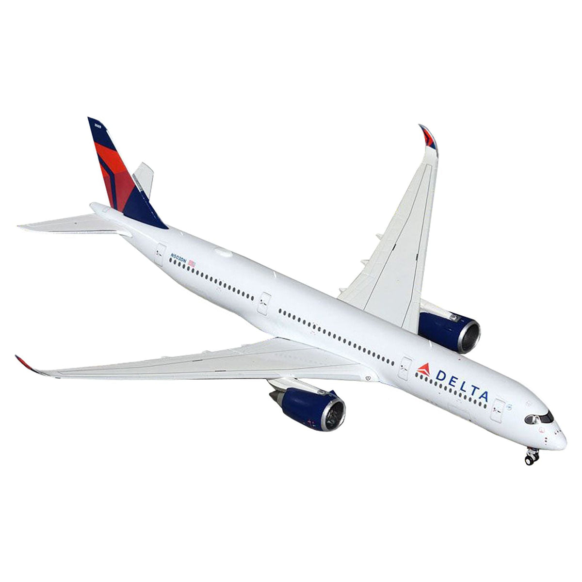 Airbus A350-900 Commercial Aircraft "Delta Air Lines" (N503DN) White with Blue and Red Tail 1/400 Diecast Model Airplane by GeminiJets-GeminiJets-ModelCars.com