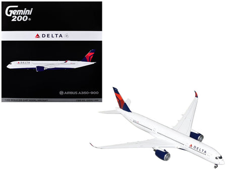 Airbus A350-900 Commercial Aircraft "Delta Air Lines" (N504DN) White with Red and Blue Tail "Gemini 200" Series 1/200 Diecast Model Airplane by GeminiJets-GeminiJets-ModelCars.com