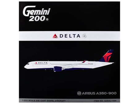 Airbus A350-900 Commercial Aircraft "Delta Air Lines" (N504DN) White with Red and Blue Tail "Gemini 200" Series 1/200 Diecast Model Airplane by GeminiJets-GeminiJets-ModelCars.com