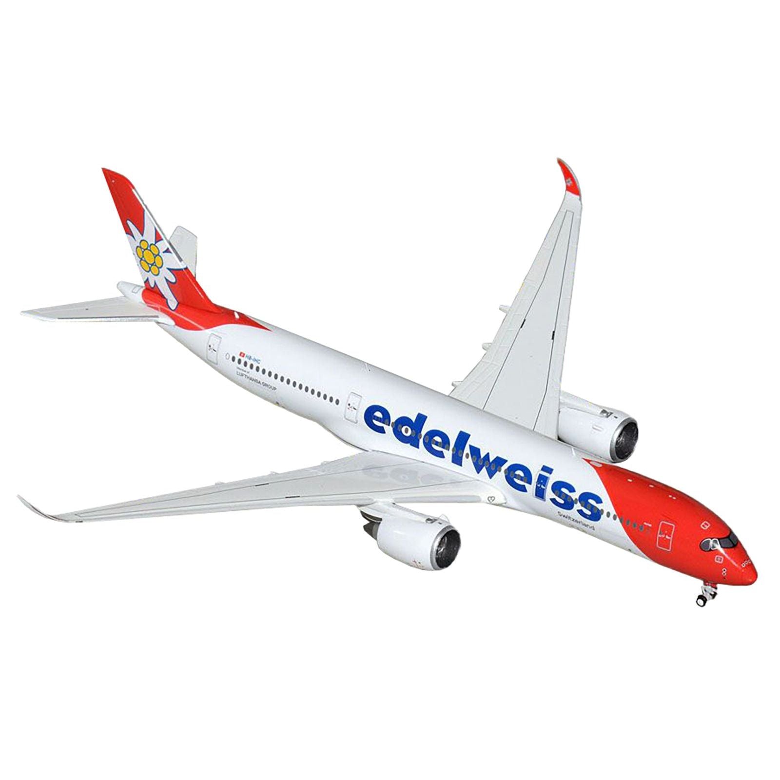 Airbus A350 - 900 Commercial Aircraft "Edelweiss Air" (HB - IHC) White with Red Tail 1/400 Diecast Model Airplane by GeminiJets - GeminiJets - ModelCars.com
