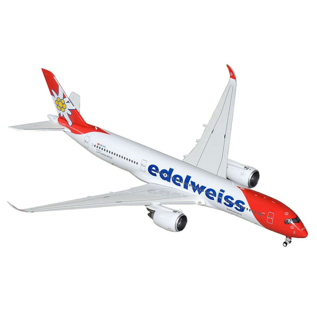 Airbus A350-900 Commercial Aircraft "Edelweiss Air" (HB-IHC) White with Red Tail 1/400 Diecast Model Airplane by GeminiJets-GeminiJets-ModelCars.com