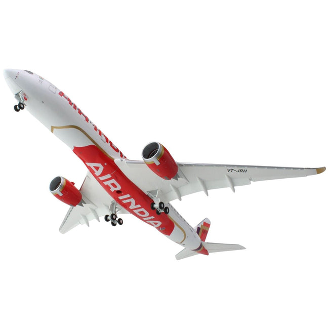 Airbus A350 - 900 Commercial Aircraft with Flaps Down "Air India" (VT - JRH) White with Striped Tail "Gemini 200" Series 1/200 Diecast Model Airplane by GeminiJets - GeminiJets - ModelCars.com