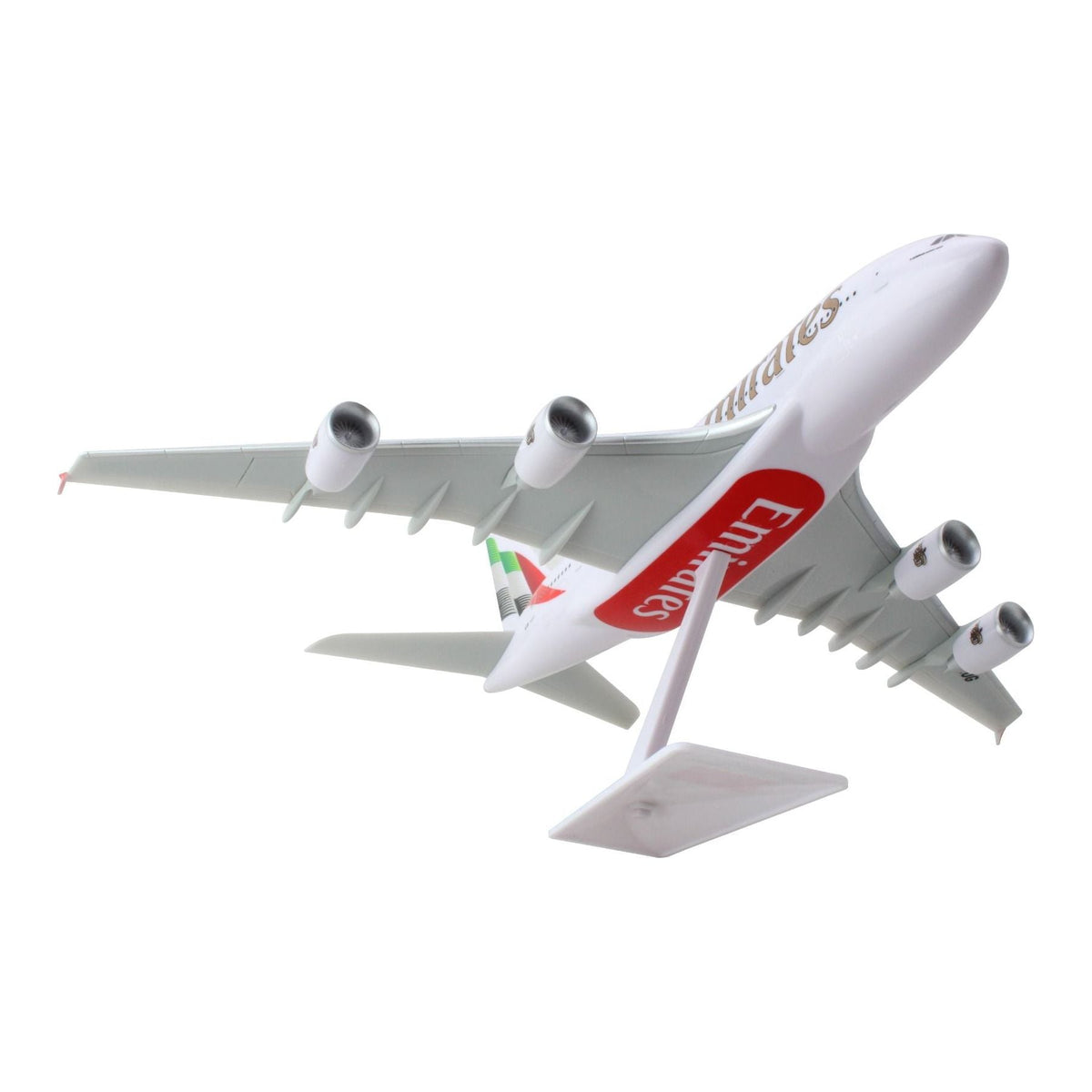 Airbus A380 - 800 Commercial Aircraft "Emirates Airlines" White with Striped Tail (Snap - Fit) 1/250 Plastic Model by Skymarks - Skymarks - ModelCars.com