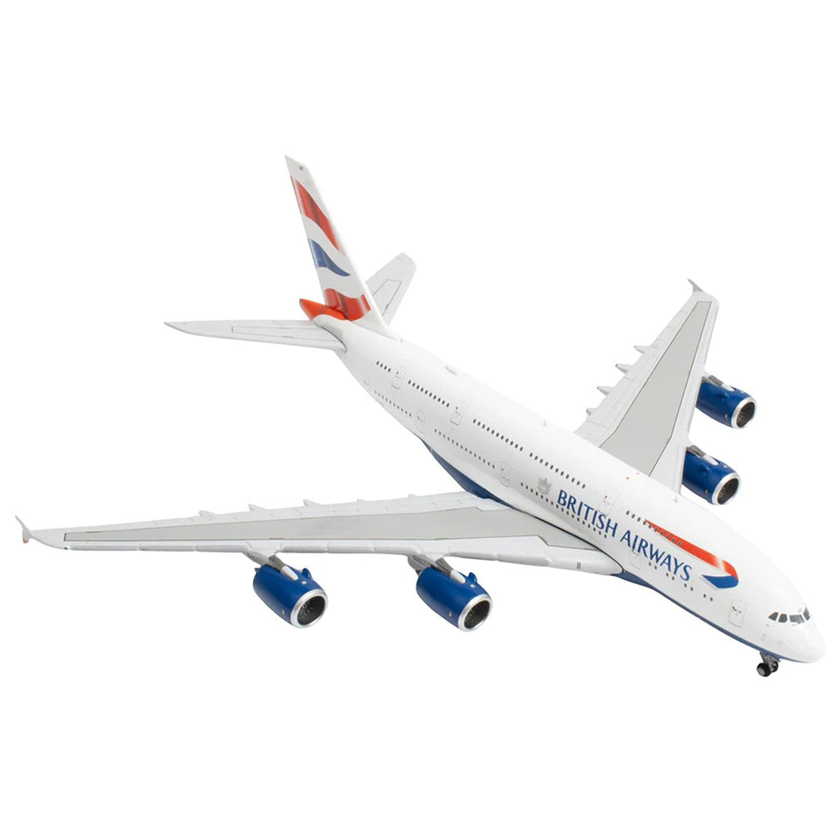 Airbus A380 Commercial Aircraft "British Airways" (G-XLEE) White with Striped Tail 1/400 Diecast Model Airplane by GeminiJets-GeminiJets-ModelCars.com