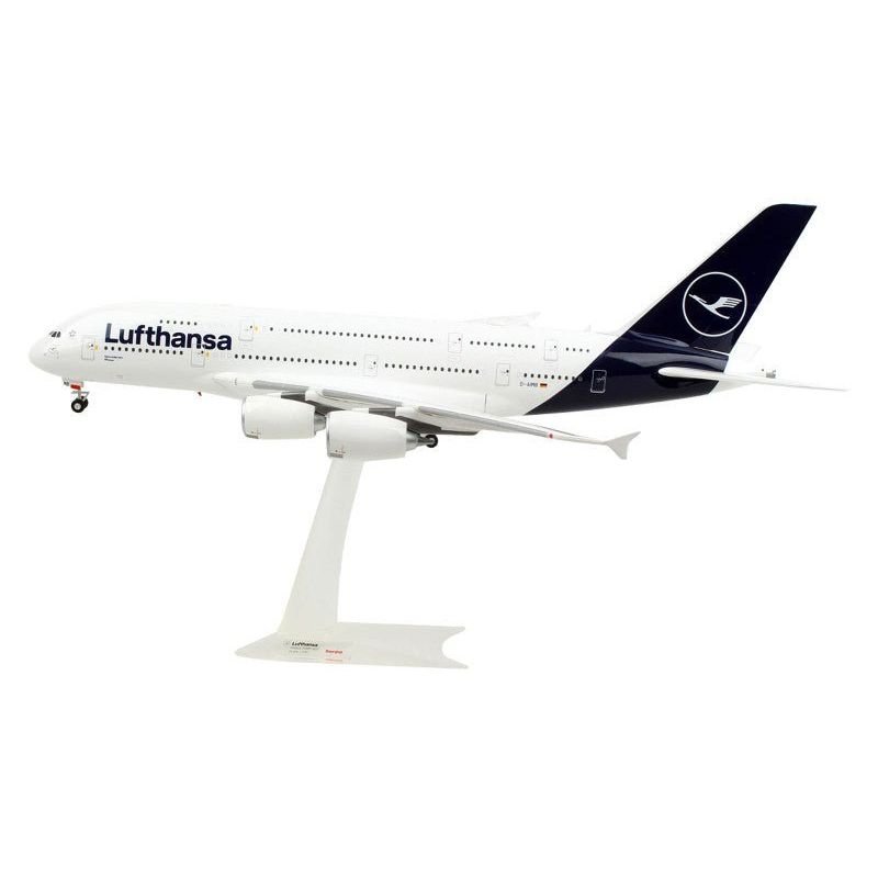 Airbus A380 Commercial Aircraft "Lufthansa" (D-AIMK) White with Dark Blue Tail 1/200 Plastic Model Airplane by Herpa-Herpa-ModelCars.com