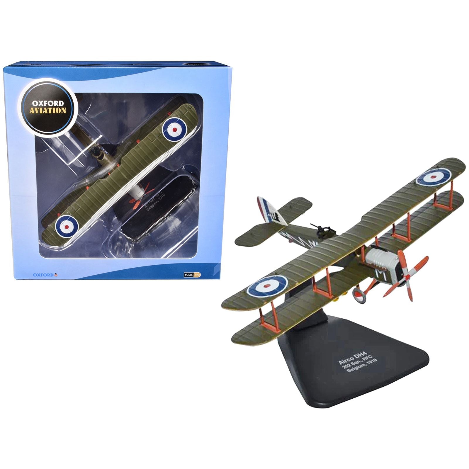 Airco DH4 Bomber Plane "202 Squadron RFC" (1918) "Oxford Aviation" Series 1/72 Diecast Model Airplane by Oxford Diecast - Oxford Diecast - ModelCars.com