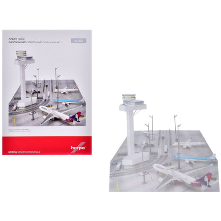 Airport Tower Cardboard Foldable Diorama for 1/200 Scale Models by Herpa-Herpa-ModelCars.com