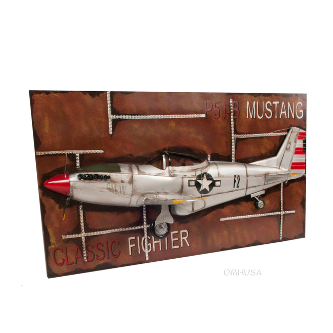 1943 Mustang P-51 Fighter 3D Model Painting Frame