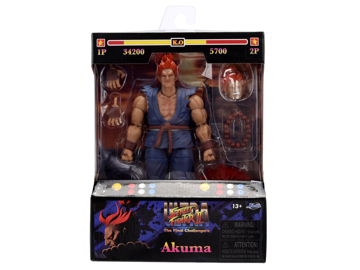 Akuma 6" Moveable Figure with Accessories and Alternate Head and Hands "Ultra Street Fighter II: The Final Challengers" (2017) Video Game Model by Jada-Jada-ModelCars.com