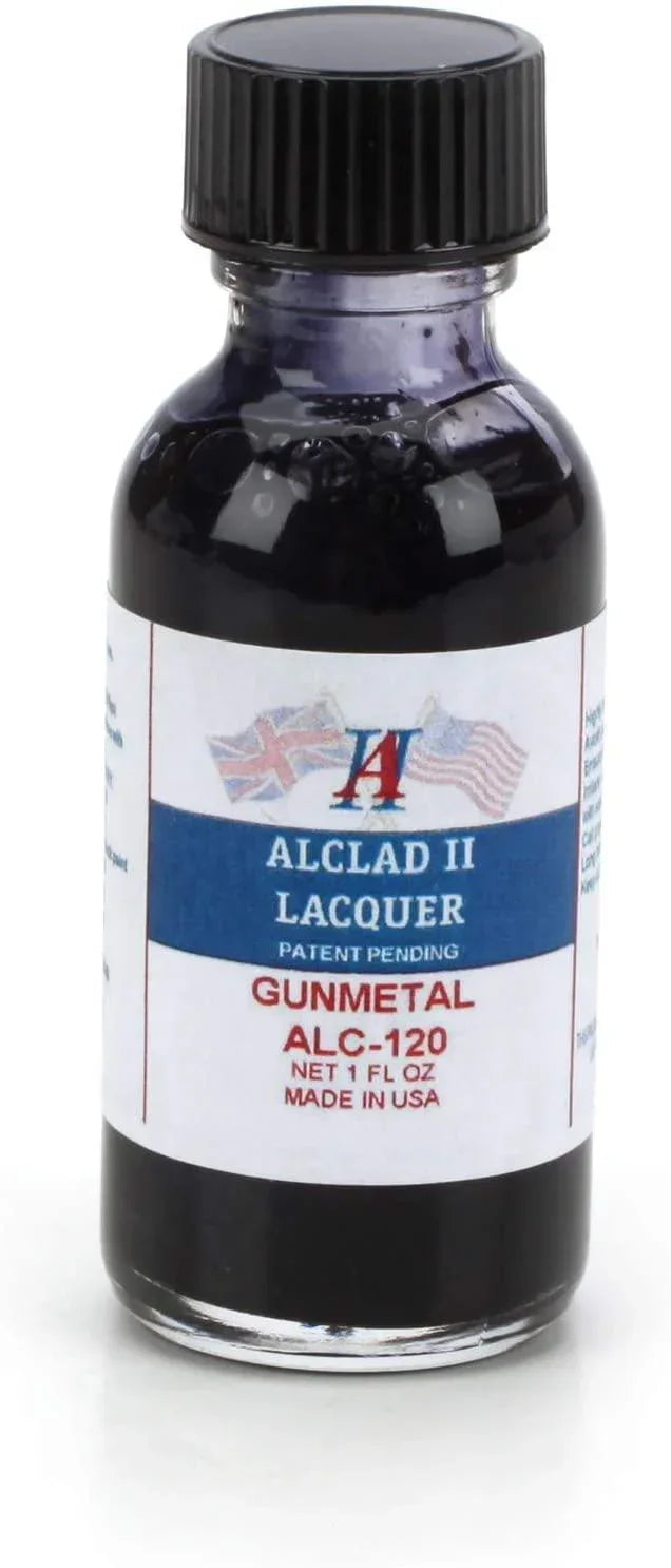 Alclad II ALC-120 Gun Metal Lacquer Paint 1oz