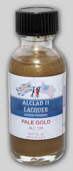 Alclad II ALC-108 Pale Gold Lacquer Paint 1oz-Alclad Paint-ModelCars.com