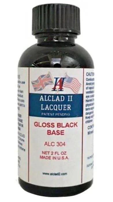 Alclad II ALC-304 Gloss Black Enamel Base Primer Paint 2oz-Alclad Paint-ModelCars.com