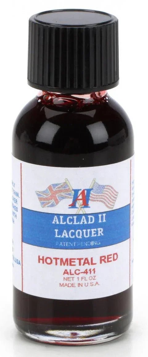 Alclad II ALC-411 Hot Metal Red Lacquer Paint 1oz-Alclad Paint-ModelCars.com