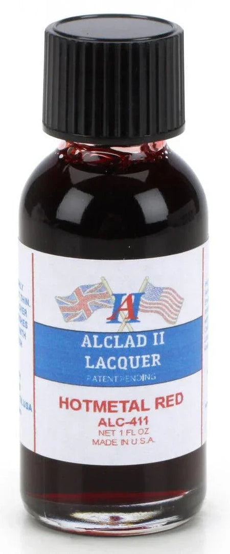 Alclad II ALC-411 Hot Metal Red Lacquer Paint 1oz-Alclad Paint-ModelCars.com