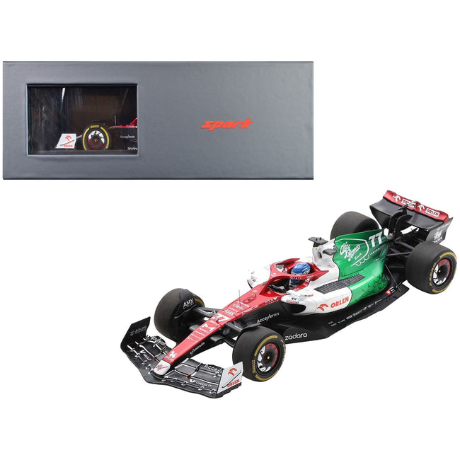Alfa Romeo C42 77 Valtteri Bottas "Orlen" Formula One F1 Azerbaijan GP (2022) with Acrylic Display Case 1/18 Model Car by Spark - Spark - ModelCars.com