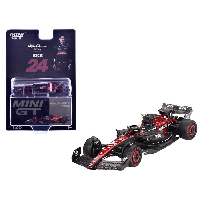 Alfa Romeo C43 24 Zhou Guanyu "Alfa Romeo F1 Team Kick" Formula One F1 "Australian GP" (2023) Limited Edition 1/64 Diecast Model Car by Mini GT - Mini GT - ModelCars.com