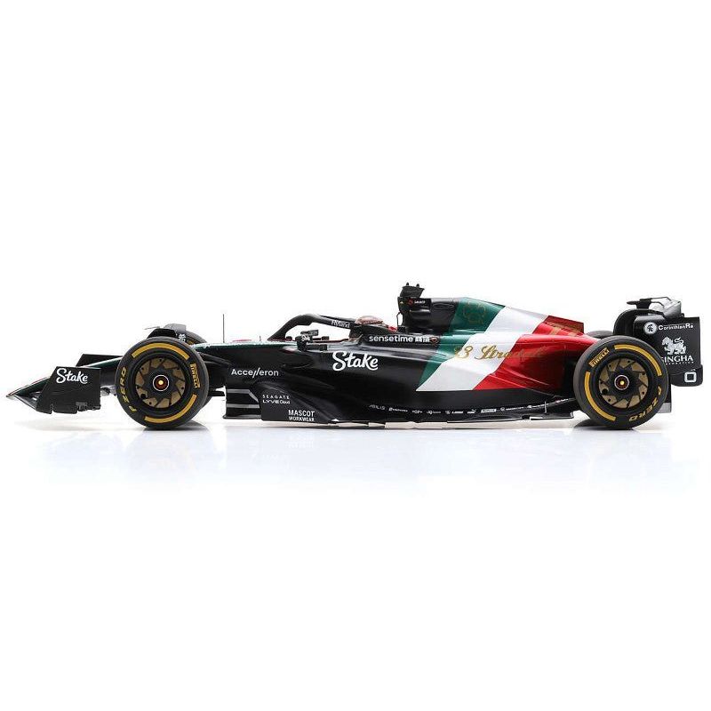 Alfa Romeo C43 77 Valtteri Bottas "F1 Team Stake" Formula One F1 "Italian GP" (2023) and Acrylic Display Case 1/18 Model Car by Spark - Spark - ModelCars.com