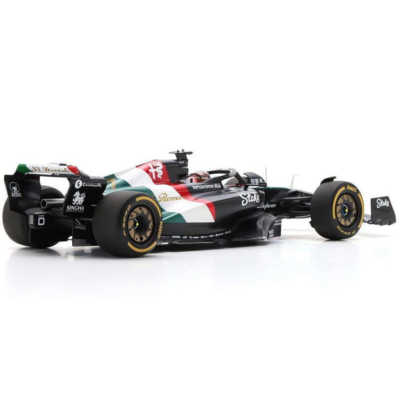 Alfa Romeo C43 77 Valtteri Bottas "F1 Team Stake" Formula One F1 "Italian GP" (2023) and Acrylic Display Case 1/18 Model Car by Spark - Spark - ModelCars.com
