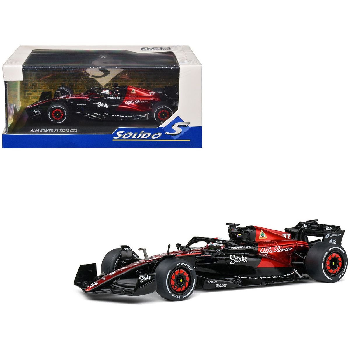 Alfa Romeo C43 77 Valtteri Bottas "Stake" Formula One F1 "Canadian GP" (2023) 1/43 Diecast Model Car by Solido - Solido - ModelCars.com