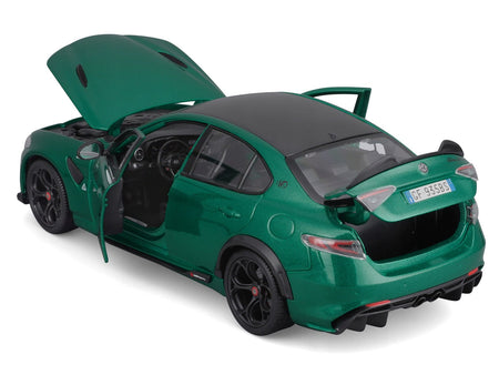 Alfa Romeo Giulia GTA Green Metallic with Carbon Top 1/18 Diecast Model Car by Bburago-Bburago-ModelCars.com