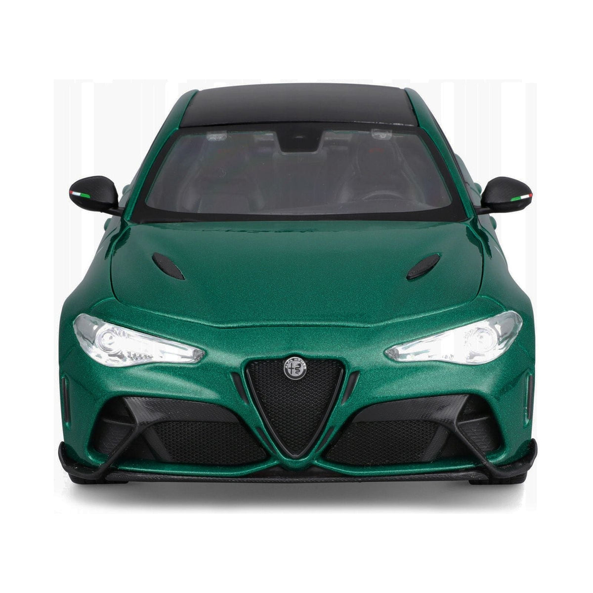 Alfa Romeo Giulia GTA Green Metallic with Carbon Top 1/18 Diecast Model Car by Bburago-Bburago-ModelCars.com