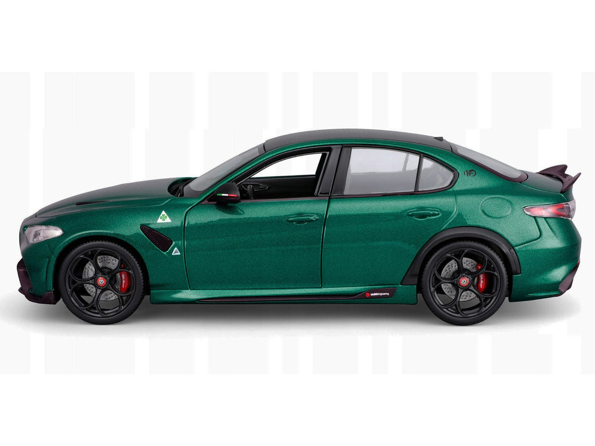 Alfa Romeo Giulia GTA Green Metallic with Carbon Top 1/18 Diecast Model Car by Bburago-Bburago-ModelCars.com