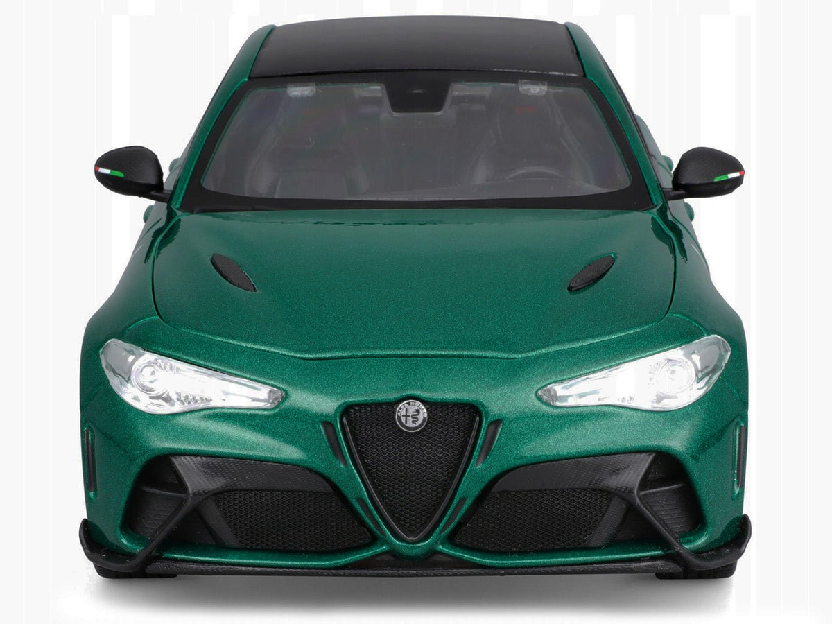 Alfa Romeo Giulia GTA Green Metallic with Carbon Top 1/18 Diecast Model Car by Bburago-Bburago-ModelCars.com