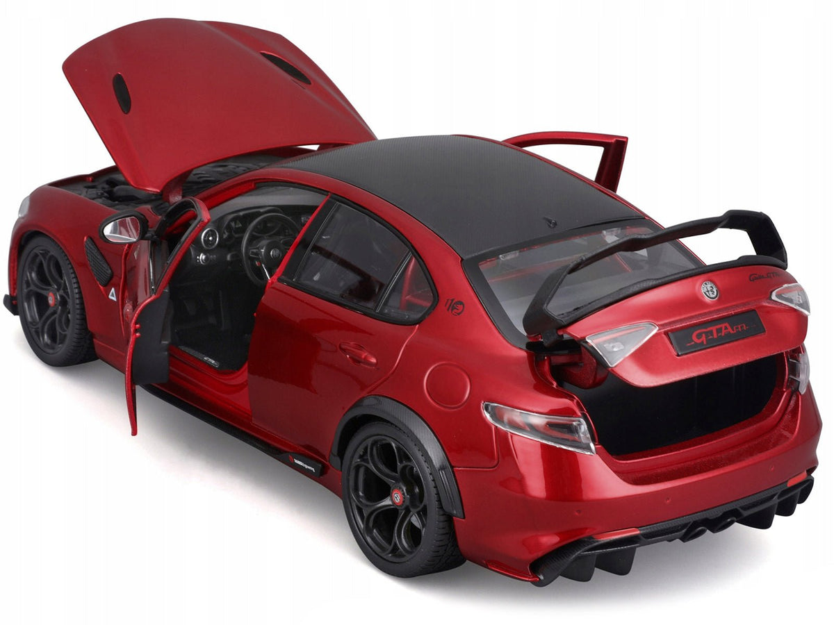 Alfa Romeo Giulia GTA Red Metallic with Carbon Top 1/18 Diecast Model Car by Bburago-Bburago-ModelCars.com