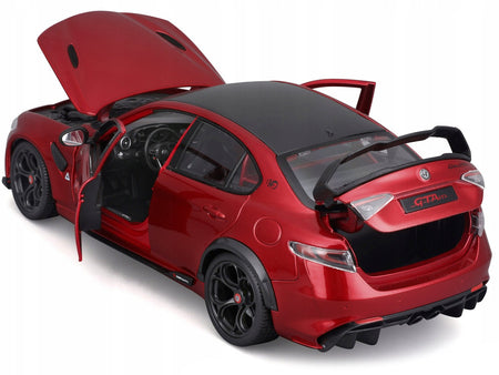 Alfa Romeo Giulia GTA Red Metallic with Carbon Top 1/18 Diecast Model Car by Bburago-Bburago-ModelCars.com