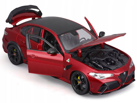 Alfa Romeo Giulia GTA Red Metallic with Carbon Top 1/18 Diecast Model Car by Bburago-Bburago-ModelCars.com