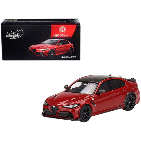 Alfa Romeo Giulia GTAm Rosso GTA Red with Carbon Top 1/64 Diecast Model Car by BBR-BBR-ModelCars.com