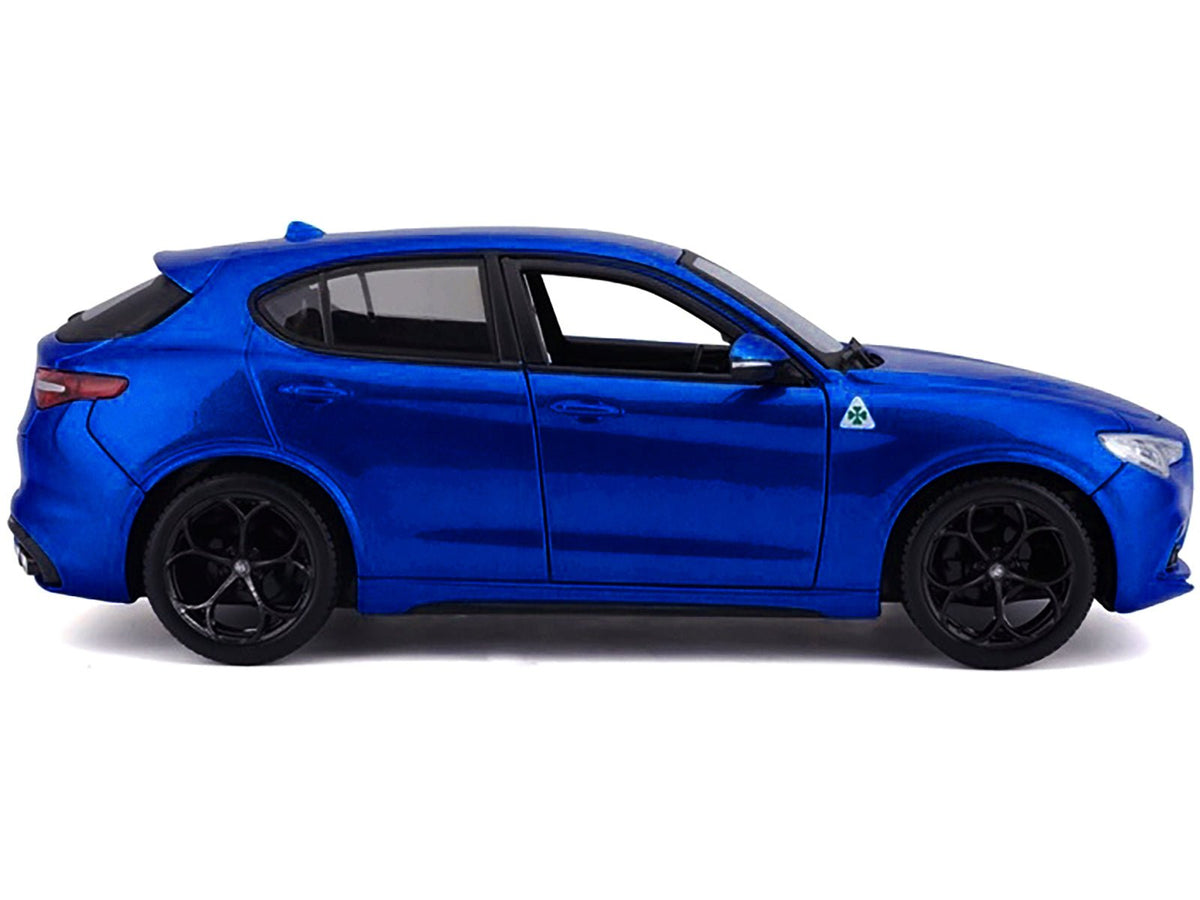 Alfa Romeo Stelvio Quadrifoglio Blue 1/24 Diecast Model Car by Bburago-Bburago-ModelCars.com