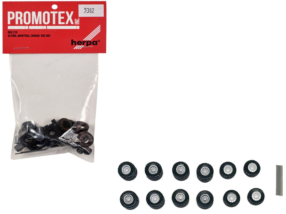 All-Terrain Wheel Sets (2 Front and 4 Rear) 1/87 (HO) Plastic Model by Promotex-Promotex-ModelCars.com
