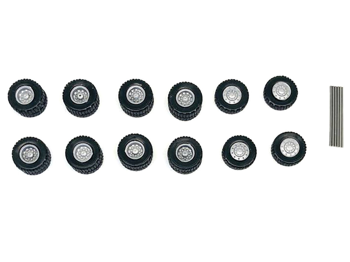 All-Terrain Wheel Sets (2 Front and 4 Rear) 1/87 (HO) Plastic Model by Promotex-Promotex-ModelCars.com