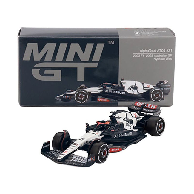 AlphaTauri AT04 #21 Nyck de Vries Formula One F1 "Australian GP" (2023) Limited Edition 1/64 Diecast Model Car by Mini GT-Mini GT-ModelCars.com