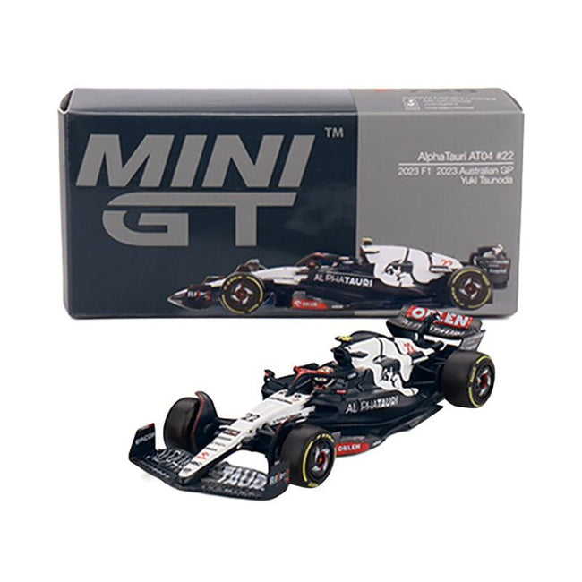 AlphaTauri AT04 #22 Yuki Tsunoda Formula One F1 "Australian GP" (2023) Limited Edition 1/64 Diecast Model Car by Mini GT-Mini GT-ModelCars.com