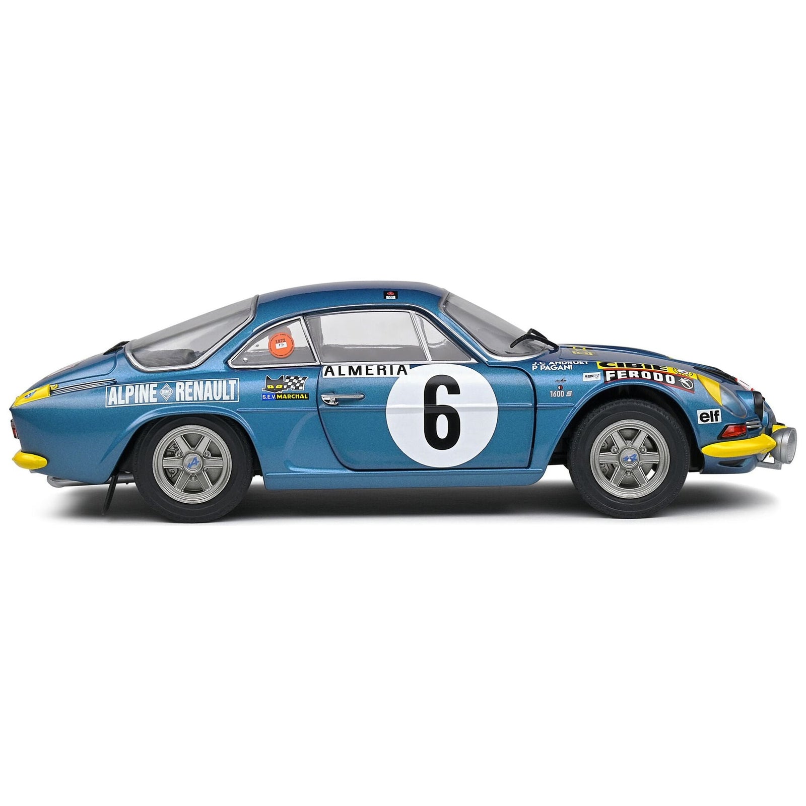 Alpine A110 1600S 6 Jean - Claude Andruet - Pierre Pagani "Rallye Montecarlo" (1972) "Competition" Series 1/18 Diecast Model Car by Solido - Solido - ModelCars.com