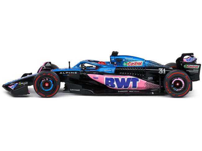 Alpine A523 #31 Esteban Ocon "BWT" 3rd Place "Formula One F1" Monaco GP (2023) 1/43 Diecast Model Car by Solido-Solido-ModelCars.com