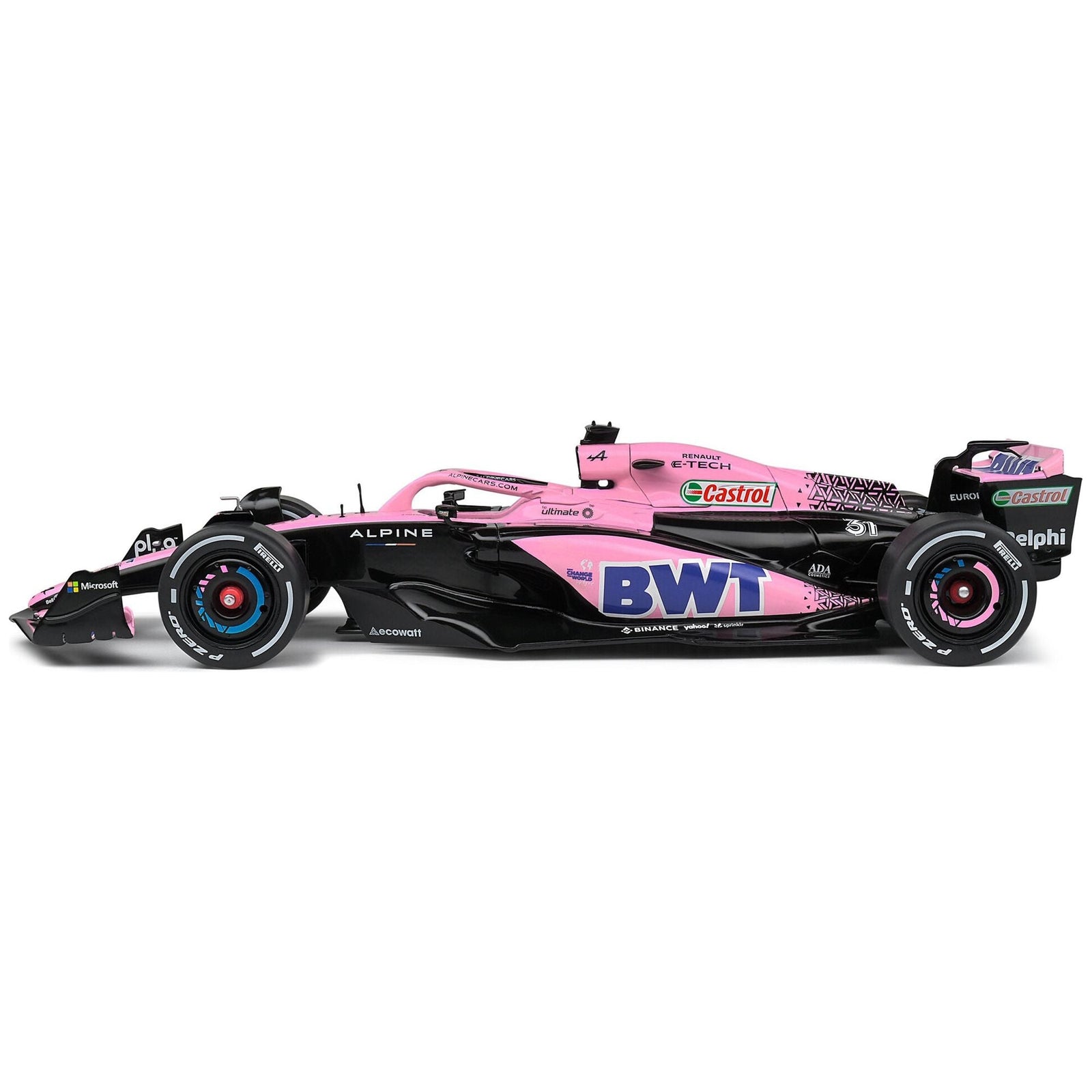 Alpine A523 Pink Edition "BWT" Formula One F1 "Presentation Version" (2023) "Competition" Series 1/18 Diecast Model Car by Solido - Solido - ModelCars.com