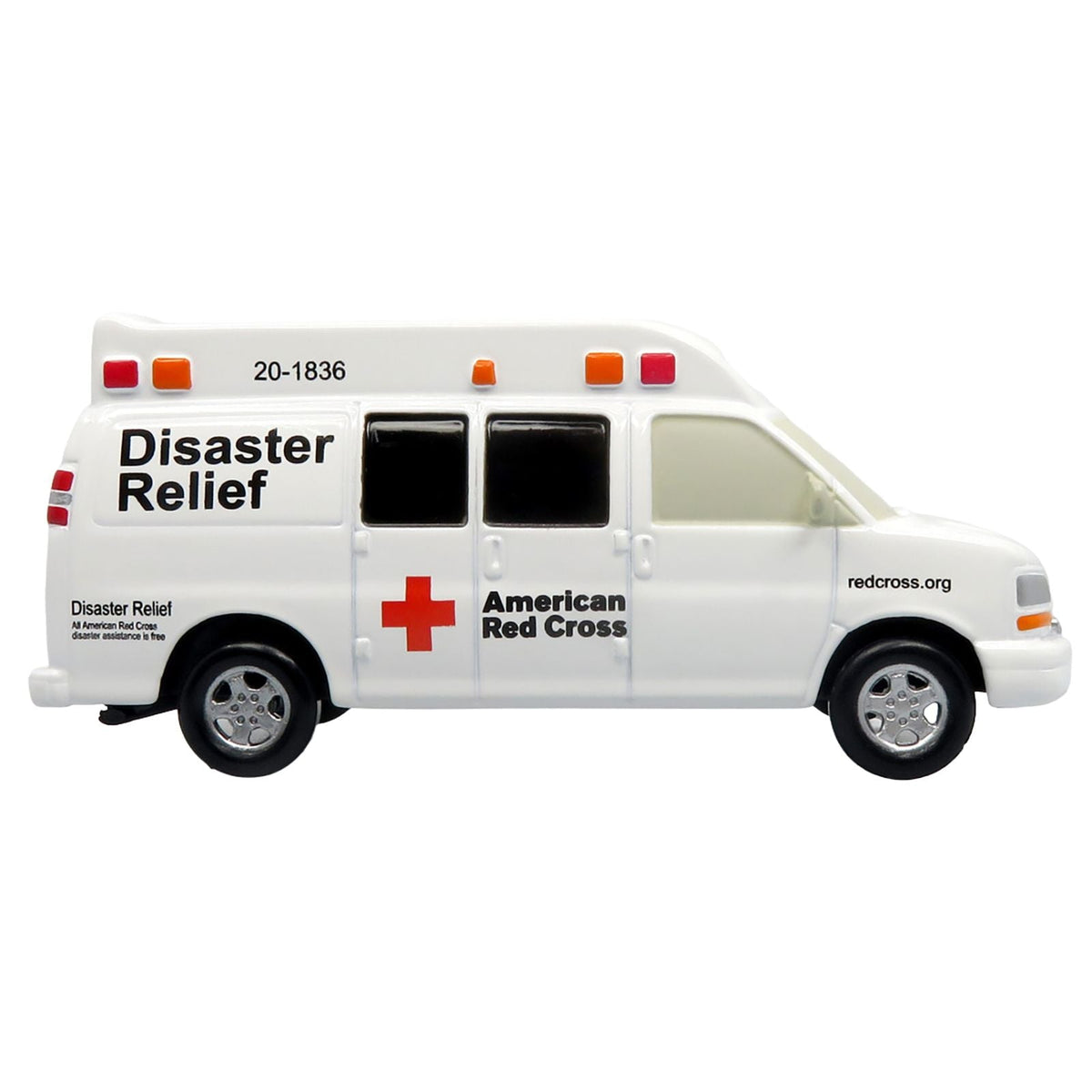 Ambulance "American Red Cross: Disaster Relief Unit" White with Graphics 1/64 Diecast Model by Iconic Replicas-Iconic Replicas-ModelCars.com