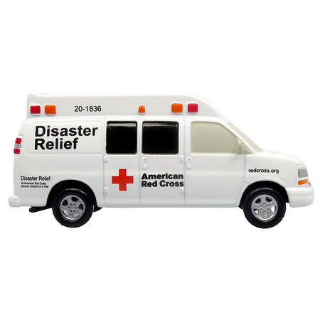 Ambulance "American Red Cross: Disaster Relief Unit" White with Graphics 1/64 Diecast Model by Iconic Replicas-Iconic Replicas-ModelCars.com