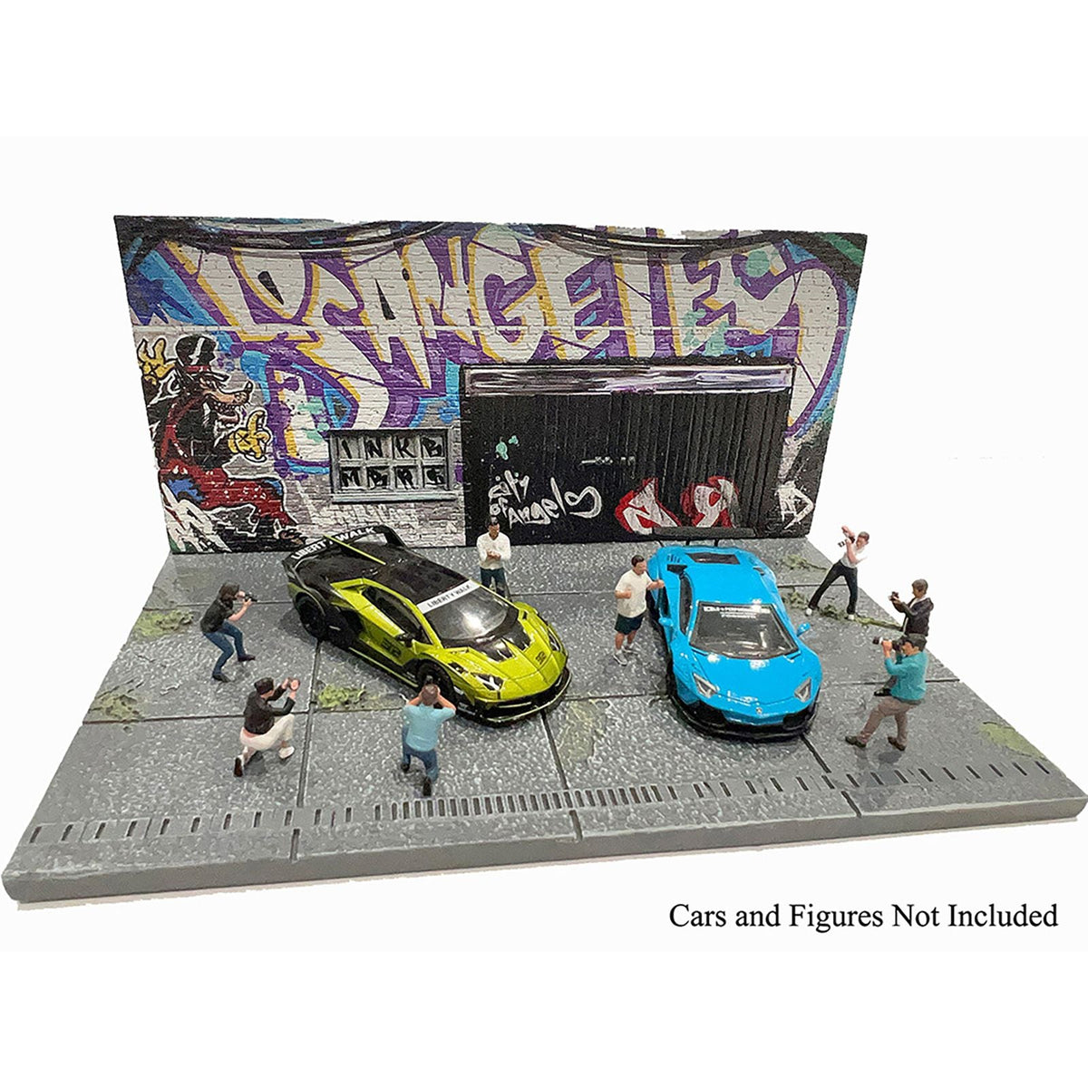 "American Diorama X INK BMBRS - LA Graffiti" Street Art Diorama for 1/64 Scale Models by American Diorama-American Diorama-ModelCars.com