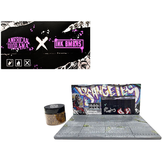 "American Diorama X INK BMBRS - LA Graffiti" Street Art Diorama for 1/64 Scale Models by American Diorama-American Diorama-ModelCars.com