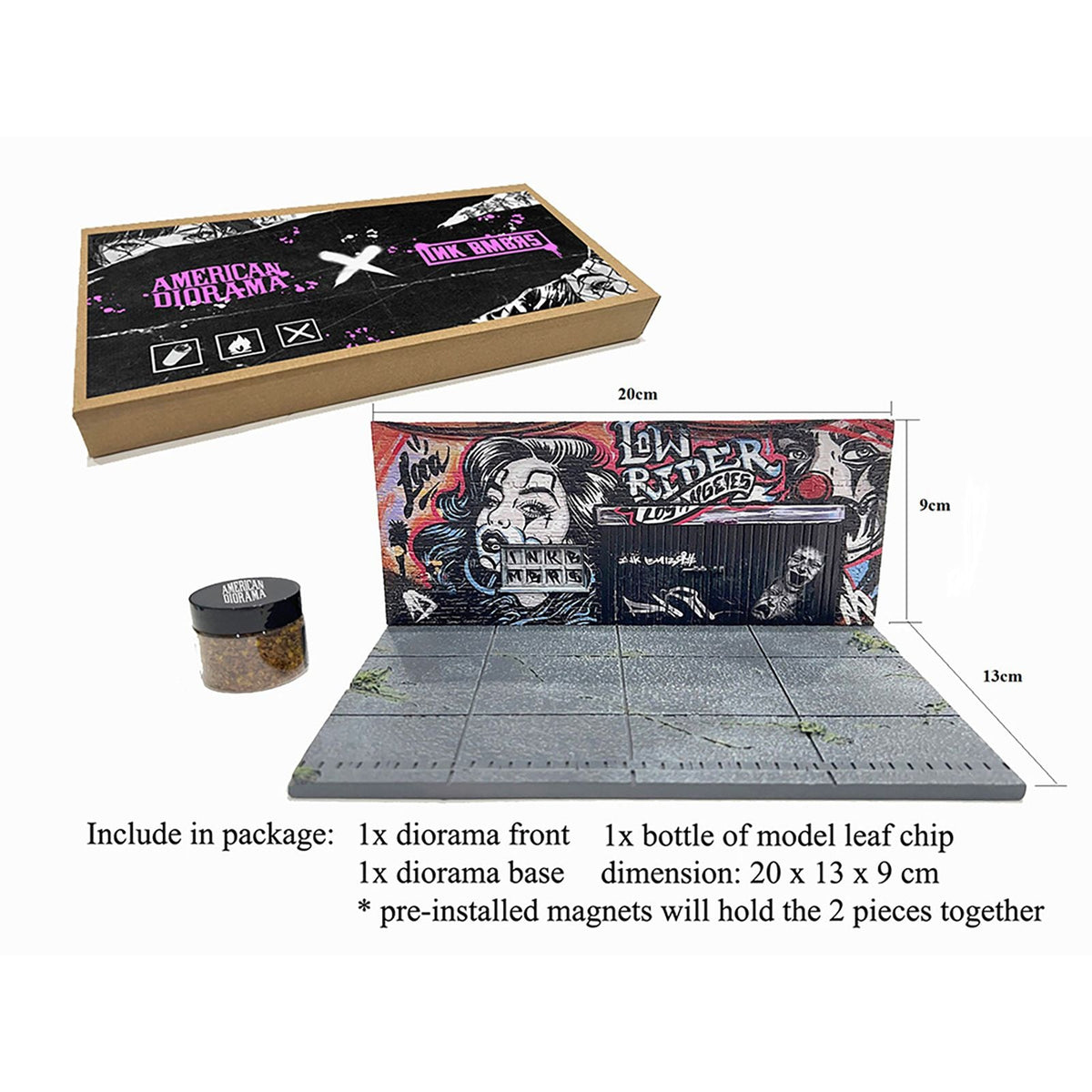 "American Diorama X INK BMBRS - LA Lowrider" Street Art Diorama for 1/64 Scale Models by American Diorama-American Diorama-ModelCars.com