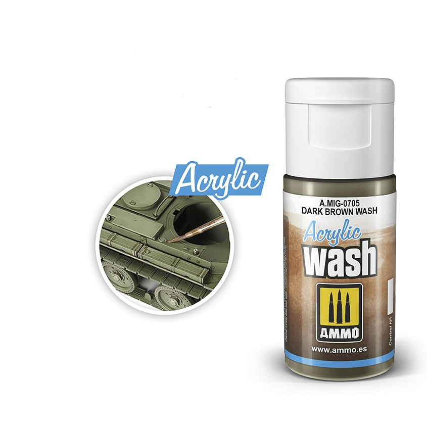 Ammo Dark Brown Wash Acrylic-Ammo-ModelCars.com